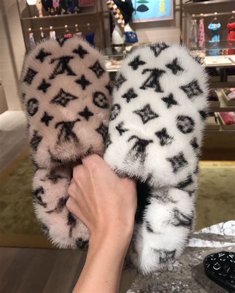 louis vuitton men's slippers|fluffy Louis Vuitton slippers.